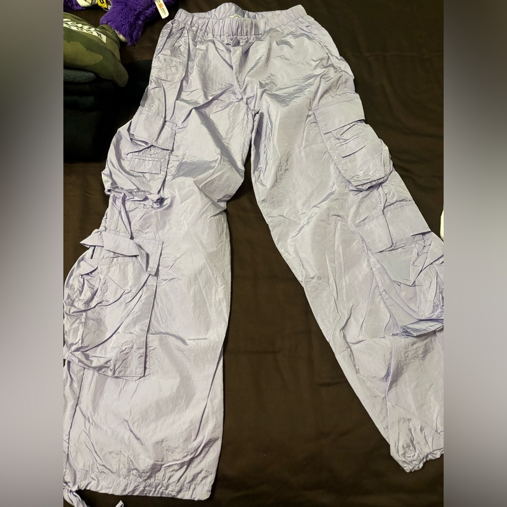 Gold Hinge lilac purple parachute pants